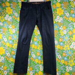 Rock Revival Men's Black Denim Jeans Size 34 Jack Straight
